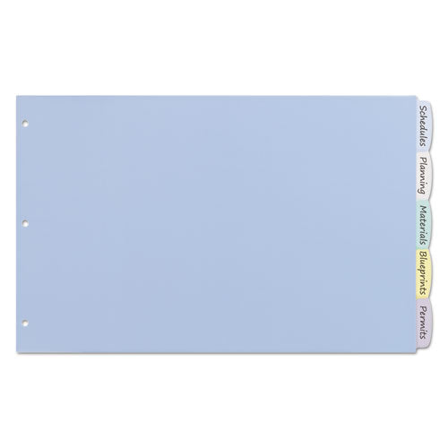 Write & Erase Big Tab Plastic Dividers, 5-Tab, 11 x 17, Sold as 1 Set