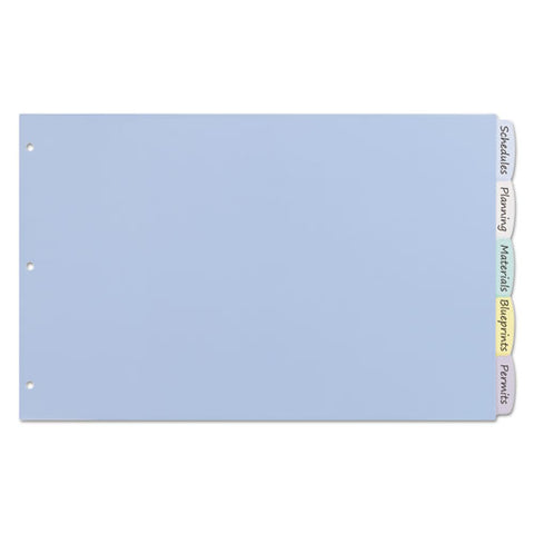 Write & Erase Big Tab Plastic Dividers, 5-Tab, 11 x 17, Sold as 1 Set