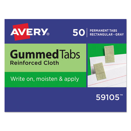 Avery - Gummed Index Tabs, 7/16 x 13/16, Gray, 50/Pack, Sold as 1 PK
