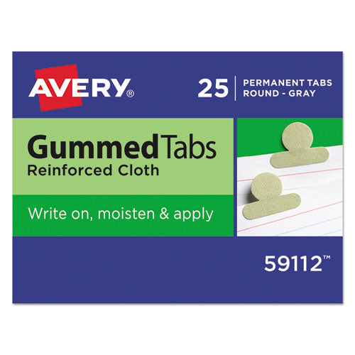 Avery - Gummed Index Tabs, 5/8 in, Gray, 25/Pack, Sold as 1 PK