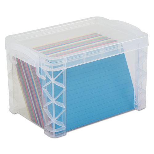 Super Stacker Storage Boxes, Hold 500 4 x 6 Cards, Plastic, Clear, Sold as 1 Each