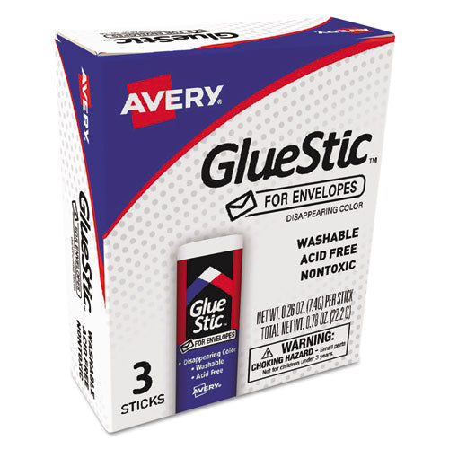 Avery - Glue Stic for Envelopes, .26 oz, Stick, 3/Pack, Sold as 1 PK