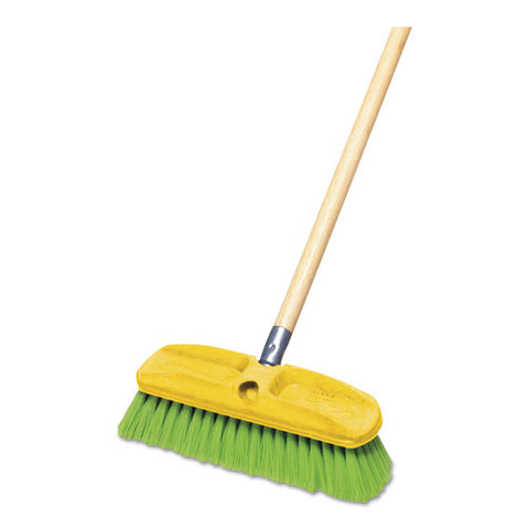 Synthetic-Fill Wash Brush, 10" Yellow Plastic Block, Sold as 1 Each