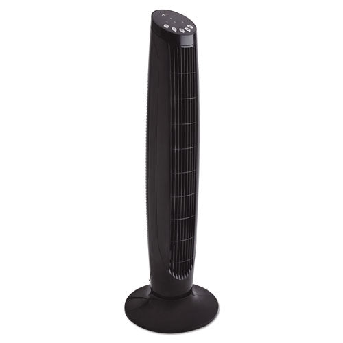 36" 3-Speed Oscillating Tower Fan with Remote Control, Plastic, Black, Sold as 1 Each