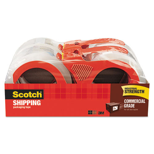 Scotch - Commercial Grade Packaging Tape with Dispenser, 1.88-inch x 54.6 yards, Clear, 4/PK, Sold as 1 PK