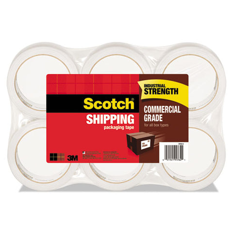3750 Commercial Grade Packaging Tape, 1.88" x 54.6yds, Clear, 6/Pack, Sold as 1 Package