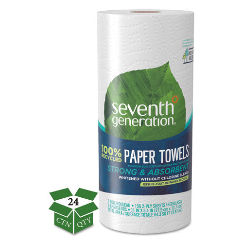 100% Recycled Paper Towel Rolls, 2-Ply, 11 x 5.4 Sheets, 156 Sheets/RL, 24 RL/CT, Sold as 1 Carton, 24 Roll per Carton 