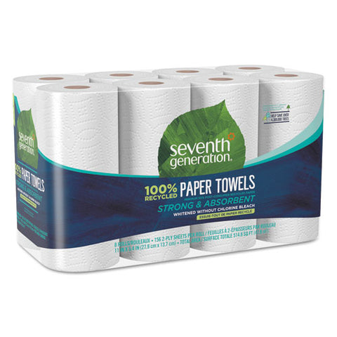 100% Recycled Paper Towel Rolls, 2-Ply, 11 x 5.4 Sheets, 140 Sheets/RL, 8 RL/PK, Sold as 1 Package