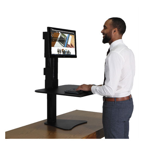High Rise Collection Sit-Stand Desk Converter, 28 x 23 x 15 1/2, Black, Sold as 1 Each