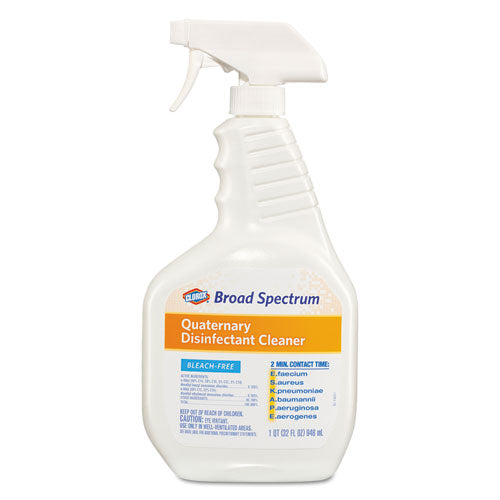 Broad Spectrum Quaternary Disinfectant Cleaner, 32oz Spray Bottle, 9/Carton, Sold as 1 Carton, 9 Each per Carton 