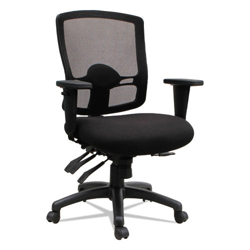 Etros Series Petite Mid-Back Multifunction Mesh Chair, Black, Sold as 1 Each