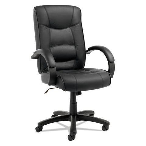 Alera - Strada Series High-Back Swivel/Tilt Chair, Black Leather Upholstery, Sold as 1 EA