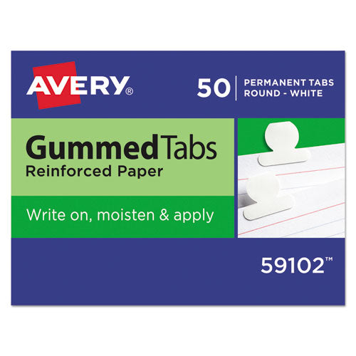Avery - Gummed Index Tabs, 5/8 in, White, 50/Pack, Sold as 1 PK