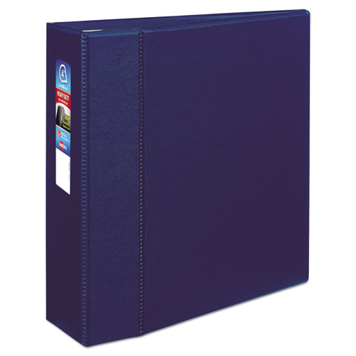 Avery - Heavy-Duty Vinyl EZD Ring Reference Binder, 4-inch Capacity, Navy Blue, Sold as 1 EA