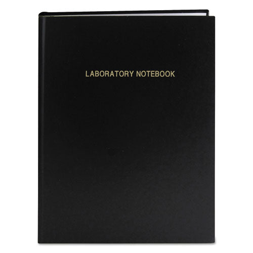 Lab Research Notebook, Quadrille, 8-3/4w x 11-1/4h, 72 White Pages, Black Cover, Sold as 1 Each