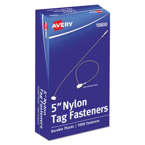 Avery - Secur-A-Tach Tag Fasteners, Weatherproof Nylon, 5-inch Long, 1000/Pack, Sold as 1 BX