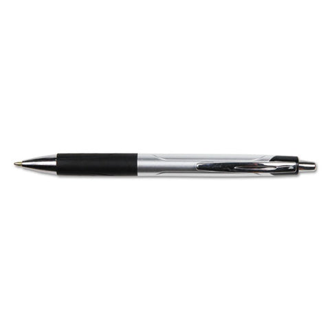 Advanced Ink Retractable Ballpoint Pen, Black Ink, Silver, 1mm, Dozen, Sold as 1 Dozen