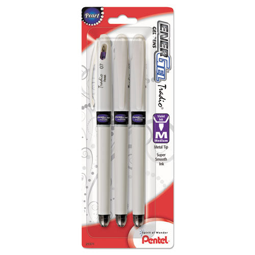 EnerGel Tradio Liquid Gel Pen, .7mm, Pearl Barrel, Violet Ink, Sold as 1 Package