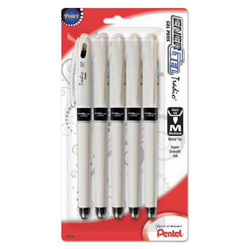 EnerGel Tradio Liquid Gel Pen, .7mm, Pearl Barrel, Black Ink, Sold as 1 Package