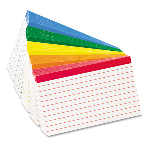 Color Coded Ruled Index Cards, 3 x 5, Assorted Colors, 100/Pack, Sold as 1 Package