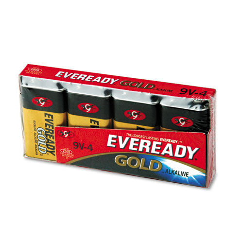 Eveready - Gold Alkaline Batteries, 9V, 4 Batteries/Pack, Sold as 1 PK