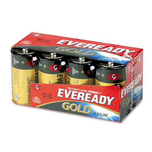 Eveready - Gold Alkaline Batteries, D, 8 Batteries/Pack, Sold as 1 PK