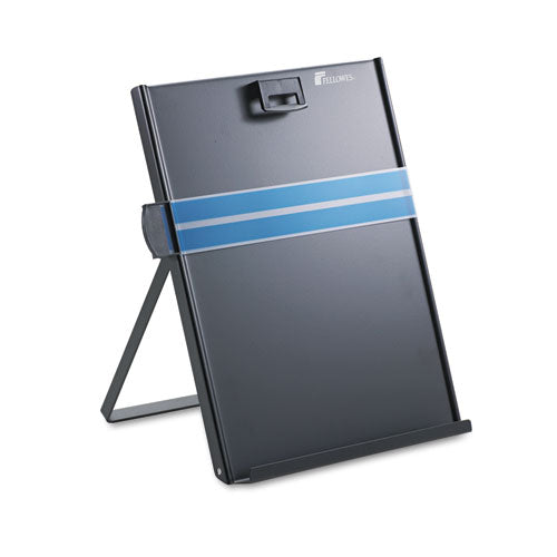 Fellowes - Letter-Size Freestanding Desktop Copyholder, Stainless Steel, Black, Sold as 1 EA