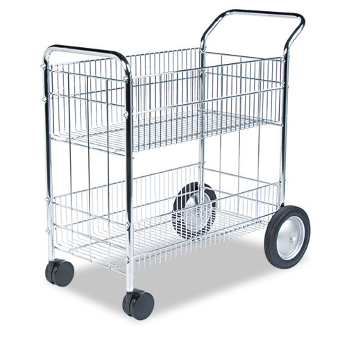 Fellowes - Wire Mail Cart, 22-1/4w x 38-1/2d x 39-1/4h, Chrome, Sold as 1 EA