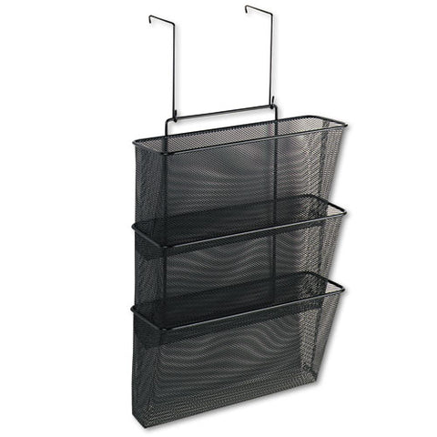 Fellowes - Mesh Partition Additions Three-File Pocket Organizer, 12 5/8 x 16 3/4, Black, Sold as 1 EA