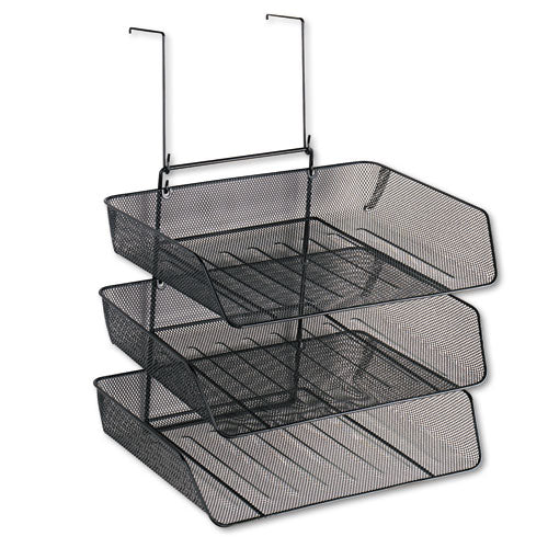 Fellowes - Mesh Partition Additions Three-Tray Organizer, 13 1/2 x 11 7/8, Black, Sold as 1 EA