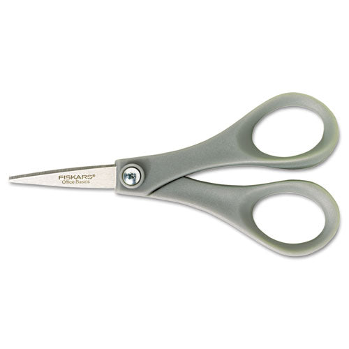 Double Thumb Scissors, 5 in. Length, Gray Handle, Stainless Steel, Sold as 1 Each
