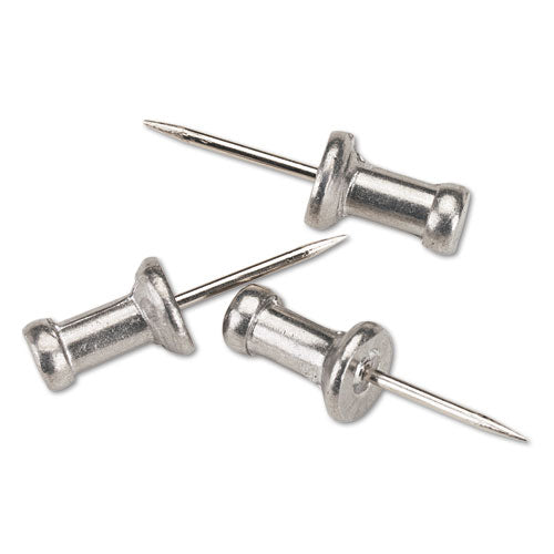 GEM - Aluminum Head Push Pins, Aluminum, Silver, 1/2-inch, 100/Box, Sold as 1 BX