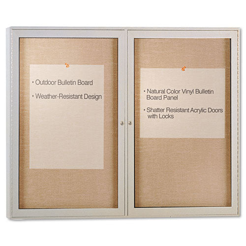 Ghent - Enclosed Outdoor Bulletin Board, 48 x 36, Satin Finish, Sold as 1 EA - GHEPA23648VX181