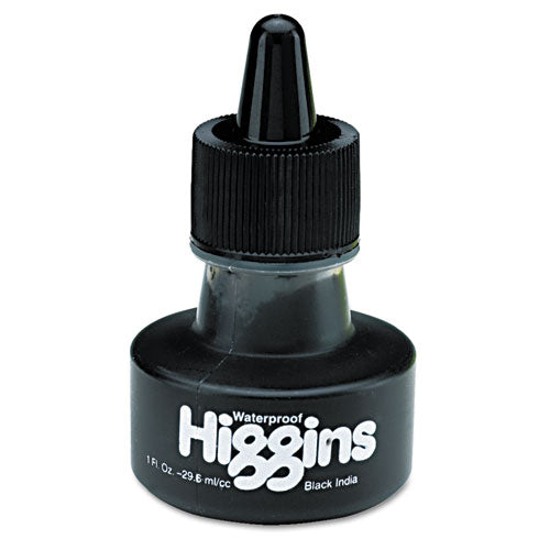 Higgins - Higgins Waterproof India Ink for Art/Technical Pens, Black, 1 oz Bottle, Sold as 1 EA