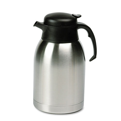 Hormel - Stainless Steel Lined Vacuum Carafe, 1.9 Liter, Satin Finish/Black Trim, Sold as 1 EA