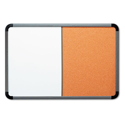 Iceberg - Ingenuity Combo Dry Erase/Cork Board, Resin Frame, 48 x 36, Charcoal Frame, Sold as 1 EA