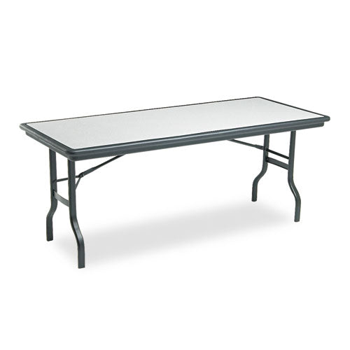 Iceberg - IndestrucTable Resin Rectangular Folding Table, 72w x 30d x 29h, Granite, Sold as 1 EA