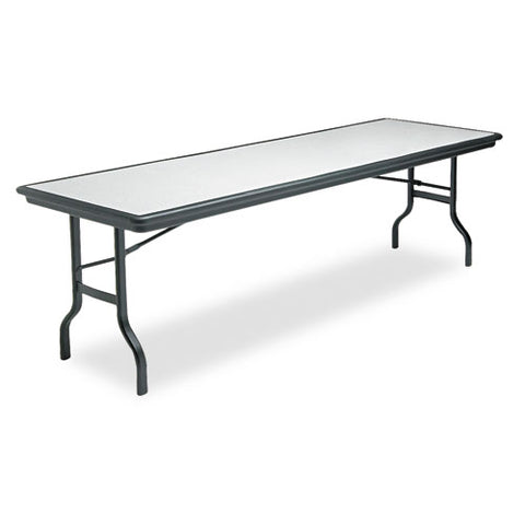 Iceberg - IndestrucTable Resin Rectangular Folding Table, 96w x 30d x 29h, Granite, Sold as 1 EA