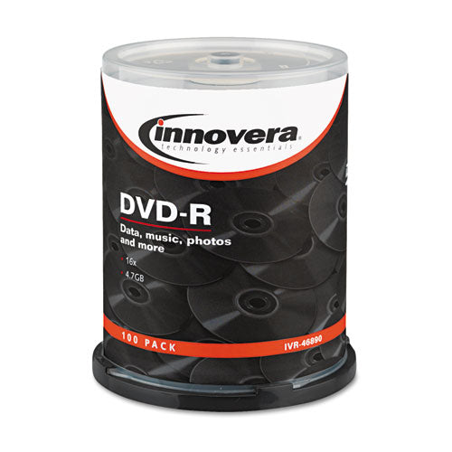 Innovera - DVD-R Discs, 4.7GB, 16x, Spindle, Silver, 100/Pack, Sold as 1 PK
