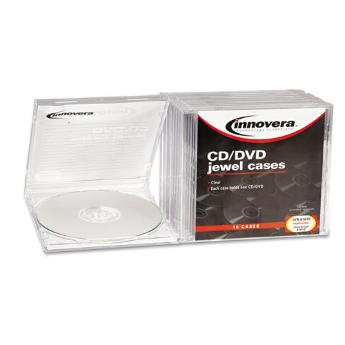 Innovera - CD/DVD Standard Jewel Case, Clear, 10/Pack, Sold as 1 PK