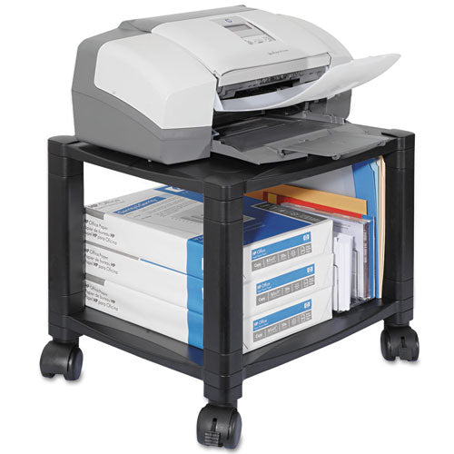 Kantek - Mobile Printer Stand, 2-Shelf, 17w x 13-1/4d x 11-7/8h, Black, Sold as 1 EA