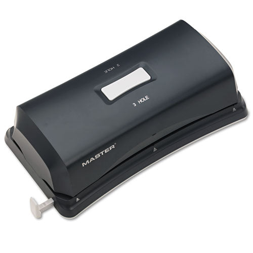 Master - 15-Sheet Duo Electric/Battery Punch, Two- and Three-Hole Fixed Position Sides, Sold as 1 EA