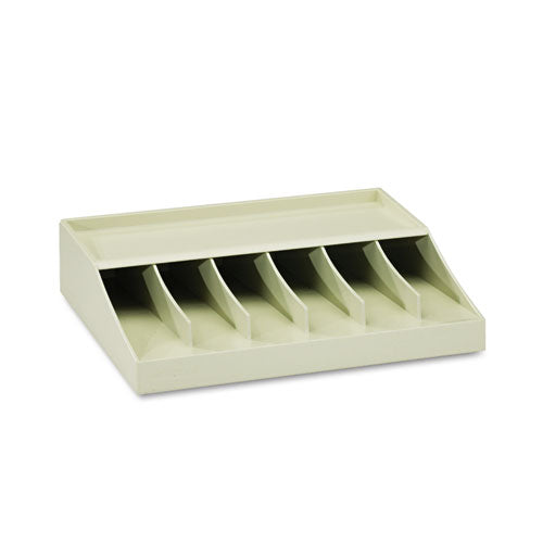 MMF Industries - Bill Strap Rack, 6 Pockets, 10-5/8-inch w x 8-5/16-inch d x 2-5/16-inch h, Putty, Sold as 1 EA