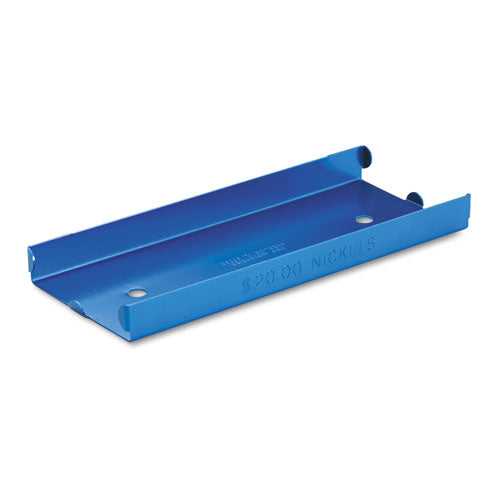 MMF Industries - Rolled Coin Aluminum Tray w/Denomination & Quantity Etched on Side, Blue, Sold as 1 EA