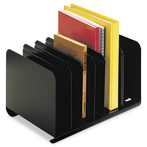 STEELMASTER by MMF Industries - Six-Section Adjustable Book Rack, Steel, 15 x 11 x 8 7/8, Black, Sold as 1 EA