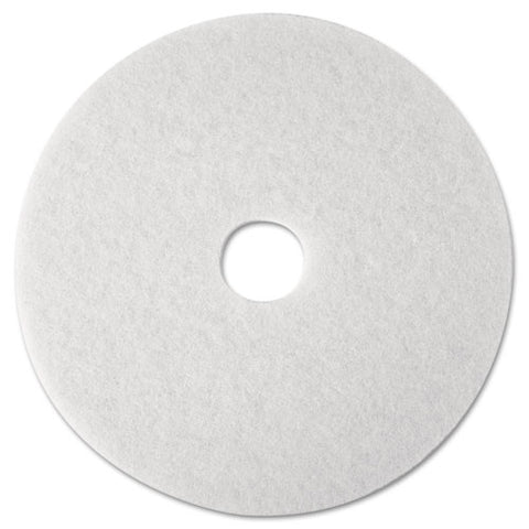 3M - Super Polish Floor Pad 4100, 12-inch, White, 5 Pads/Carton, Sold as 1 CT