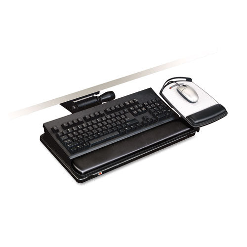 3M - Easy Adjust Keyboard Tray, 19-1/2 x 10-1/2, Black, Sold as 1 EA