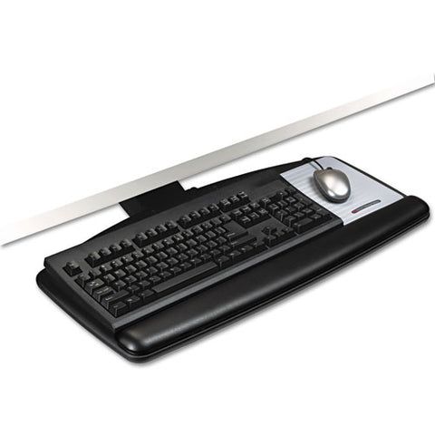 3M - Positive Locking Keyboard Tray, 25-1/2 x 11-1/2, Black, Sold as 1 EA