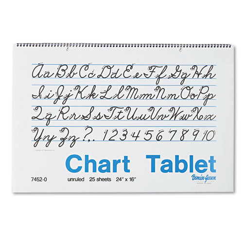 Pacon - Chart Tablets, Unruled, 24 x 16, White, 25 Sheets/Pad, Sold as 1 EA
