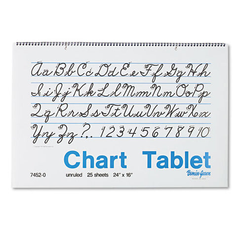 Pacon - Chart Tablets, Unruled, 24 x 16, White, 25 Sheets/Pad, Sold as 1 EA